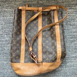 🍾 Vintage LV Monogram Canvas & Leather Backpack Bag 🍾